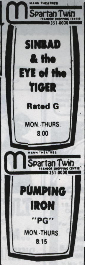 Spartan Twin Theatre - Old Ad (newer photo)
